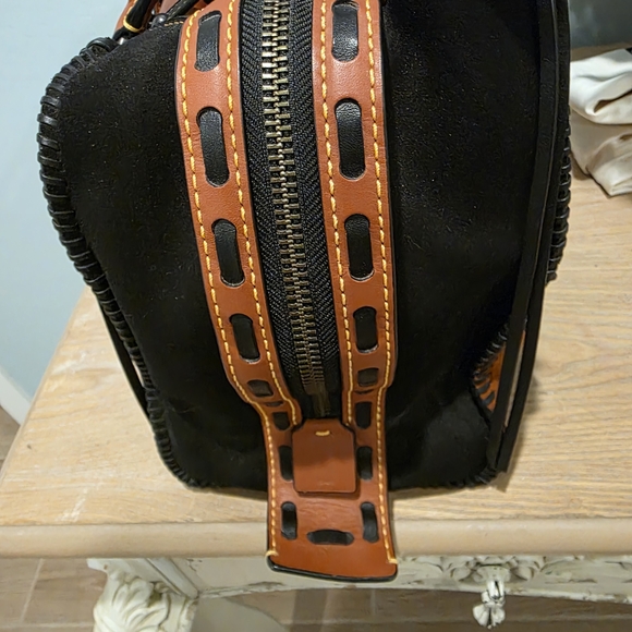 Coach Western Rogue 36 Saddle Suede With Studs, Rivets. RARE! - Picture 7 of 16